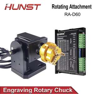 HUNST D69 laser marking machine rotary axis D60 chuck auto locking rotary attachment for engraving rings bracelets jewelry.