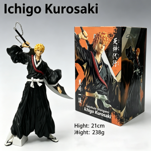 Bandai | 21cm Bleach Anime Figure Kurosaki Ichigo Action Figure Aizen Sousuke/Hitsugaya Toushirou Figurine PVC Model Collection Toy Gifts