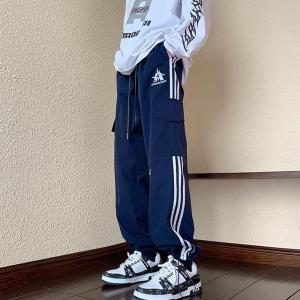 American Vintage Cargo Pants For Men Pants For Men Baggy Straight Pants Stripe New Fashion
