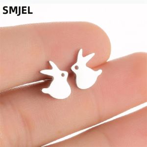 Bông Tai Nhỏ Bằng Thép Không Gỉ Hình Thú Dành Cho Nữ Và Bé Gái - Thiết Kế Dễ Thương Hình Hươu Cao Cổ Rắn Cá Thỏ Mèo Ong Chó - Phụ Kiện Trang Sức Thời Trang