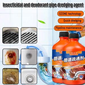 💕【Second bottle half price】Effective drain dredger dissolves clogged toilets and kitchens floor drains deodorizes drains eliminates insects and flying moths eliminates odors drain cleaners 管道清洁剂
