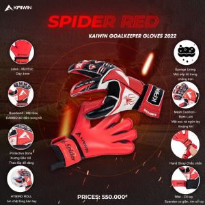 Găng tay thủ môn Kaiwin Spider có xương trợ lực