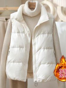 Womens down Cotton Vest 2025 New Outerwear Autumn Winter Thick Warm Korean Style Commute Coat Trendy Small Size
