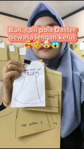 【COD】Pola Daster Dewasa Lengan Kerut | Pola Baju Wanita Lengkap | Pola Instan Daster | Pola Jiplak Daster | Pola Jahitan Lengkap Firdaus Busana