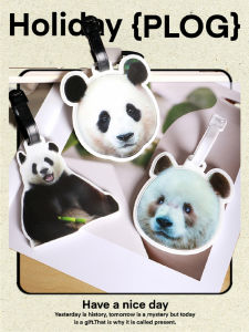 FINSBURY Fubao Yu Ai Luggage Tag Graphic Customization Big Head Luggage Tag Panda Peripheral South Korea Everland Resort