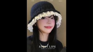 Mũ len nữ thu đông thời trang nón bucket viền ren xinh đẹp sành điệu đội đầu ấm đi chơi chụp ảnh tiểu thư Hàn Quốc rẻ mới lạ