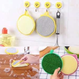 1pcs/5pcs/10PCs Double Side Dishwashing Sponge Multipurpose Kitchen Scrub Sponge Anti-Scratch Sponge Cleaning Tools