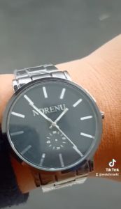 New!! Jam tangan Pria Stainless NORENU - Chrono - Kasual - 42mm -  box jam tangan dan baterai cadangan - garansi resmi