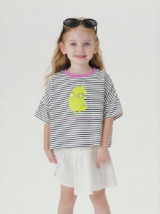 Marc&Janie | Hand-Painted Doodle Stripes Short Sleeve T-Shirt