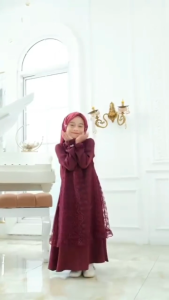 Alvira dress anak kondangan ceruty babydoll aplikasi brokat/gamis anak terbaru 2025/Gamis anak perempuan umur 7 8 9 10 tahun/baju gamis muslim anak burgundy terbaru lebaran 2025 mewah elegan viral