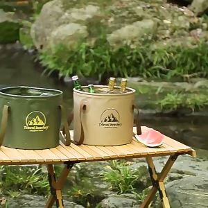 20L พีวีซีกันน้ำ ภาชนะ บรรจุน้ำแบบพกพา พิเศษสำหรับถังพับกลางแจ้ง