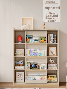 KEBIXIONG | Wooden Bookshelf Toy Cabinet Storage Display 1