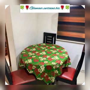 glamour christmas eve table cloth for round table(bilog pagkakatahi) fitted to your 4seater round table/ christmas design table cloth round