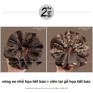 NING ZHOU | Dây Đai Tóc In Báo Lười Kích Thước Lớn