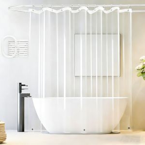 Clear Shower Curtain Liner Premium PEVA Lightweight Plastic Shower Liner with Magnets Waterproof Bathroom Curtain for Bathtub
