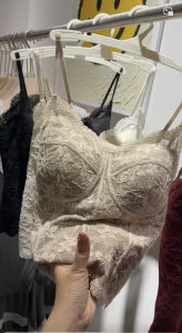 French Style Lace Strapless Bralette Tank Top Womens Slim Fit Inner Wear Mid-Length French Style Early Autumn New Arrival