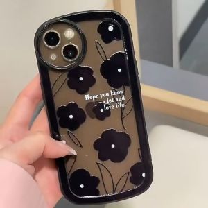 Casing Samsung A04E A12 M12 A13 4G A13 5G A04S A14 5G A22 4G M32 A34 5G A52 A52S A54 4G M23 5G A02S A03S A32 4G A50 A50S A30S Case Softcase Motif Bunga Black Flower