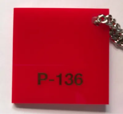 แผ่นอะคริลิคสีแดง (P-136) หนา 1-5 มิล ขนาด 30x30 cm