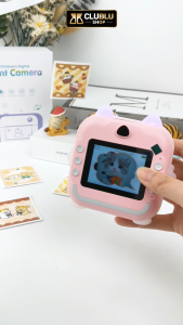 CLUBLU Máy Ảnh in Nhiệt Mini Q5 Wifi Kết Nối Điện Thoại 24MP Chụp Lấy Liền HD 720P Kèm Giấy Cho Bé