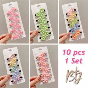 BTJ 10PC Korean Cute Ponytail Hair Clip for Kids Girl Hair Accessories Flower Bow Hair Buckle Set