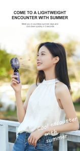 Foldable Neck-Hanging Fan 5-Speed USB Rechargeable Fan Portable Handheld Mini Fan with Phone Holder and Display Screen