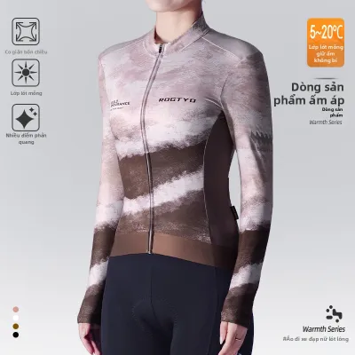 ROGYTO | Bộ Đồ Đua Xe Đạp Nữ Mùa Đông Thermo với Áo Khoác và Quần Lông Cừu