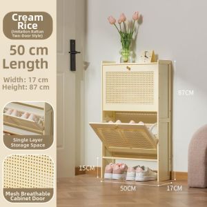 ZHUOLESHI | Creamy Minimalist Thin Shoe Cabinet