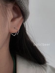 Cool เรขาคณิตกรอบสี่เหลี่ยมต่างหูผู้หญิง Minimalist เย็นสไตล์แฟชั่นเครื่องประดับ เรียบง่าย เรียบหรู สุภาพสตรีมีสไตล์ ห่วง
