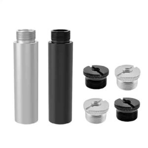 Thanh Nối Dài Cần Micro Hợp Kim Nhôm Với Ren 5/8 Inch Ren Trong 1/4 & 3/8 Bộ Vít Micro Màu Đen/bạc