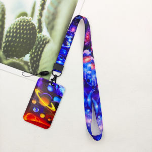 Cute Universe Star Lanyard Card Holder Neck Strap Key ID Card Straps Badge Holder DIY Hanging Rope Accessories Small Gift