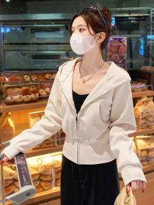 SUHUIQIAN | Hooded Waist Cinched Coat for Petite Women