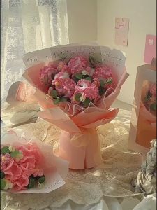 Carnations Crochet Flowers Single Bouquet Simulation Flower Knitting Flowers Diy Handmade Floral Mothers Day Gifts