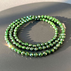 Authentic Fine Green Agate Faceted Bracelet Super Shiny Triple Circle Crystal Quartz Business OL Style Natural Crystal Jewelry