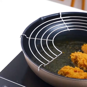 26/32cm Oil Strainer Rack Stainless Steel Frying Oil Strainer Steam Rack Foldable Oil Drainer Mesh Spliceable Steaming Rack Kitchen Tools