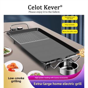 Smoke-free Thick Bottom Grill Plate Griddle for Korean BBQ and Steak