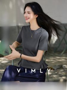 Vimly | Áo Thun Ôm Xám Dây Rộng