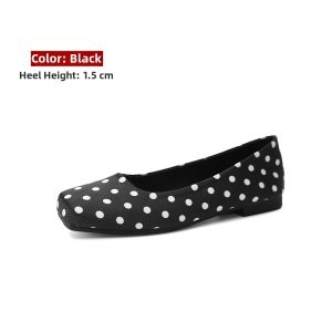MIFEI | Vintage Black White Polka Dots Pointy Toe Flat Ballet Pumps