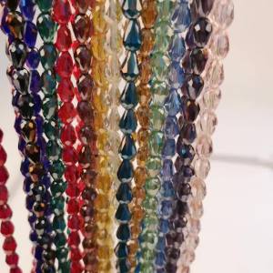 50Pcs/Lot 6X8mm Mixed AB Color Faceted Droplet Crystal Glass Beads Pear Shape Loose Crafts for Jewelry Making DIY Garment Decor