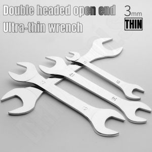 3pcs Hi-Spec Thin Open End Wrench Set Ultra-thin Flat Wrench Tool Multi-Function Double-end Fixed Open-end Wrench Repair Tools