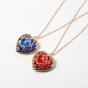 Zeldas Tears of The Kingdom Green Red Sapphire Heart Necklace Pendant Keychain Toy Fan Gift