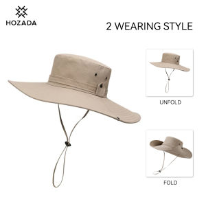 HOZADA หมวกปีนเขาหมวกกลางแจ้งหมวกเดินป่าหมวกหมวกชาวประมงแห้งเร็วสวมสบายขยาย12ซม. ฝาปิดระบายอากาศได้หมวกปีกหมวกฤดูร้อนหมวกป้องกันแสงแดดใช้ได้ทั้งชายและหญิงหมวกหน้าร้อนหมวกบังแดดปีนเขา