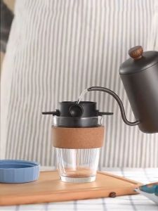 กรองกาแฟดริปแบบพับได้ สแตนเลส 2ชั้น พร้อมกรวยกรอง สำหรับดริปกาแฟและชา ใช้งานง่าย คุณภาพสูง