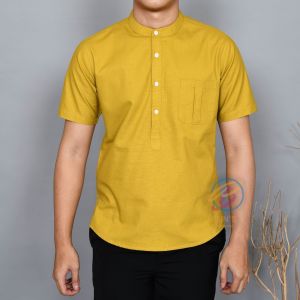 BINS FASHION Koko Kurta Tangan Pendek / Kemeja Pria Kerah Shanghai