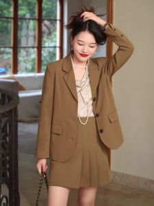 กระโปรงทรงร่มแมทช์ลุคง่ายใส่ช่วงฤดูใบไม้ผลิและฤดูใบไม้ร่วงสำหรับคนตัวเล็กดูผอมดูสูงบริสุทธิ์แบบสั้นสำหรับสาวๆกระโปรงครึ่งท่อนสไตล์เพรพพี้ใส่ช่วงฤดูร้อนสำหรับผู้หญิง