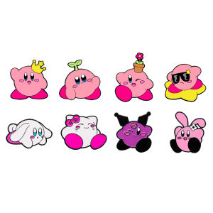 Bandai | 4/8pcs Cute Pink Cartoon Character Enamel Pins Set Kawaii Puppy Devil Cat Metal Brooches Aesthetic Decorative Pins for Clothes