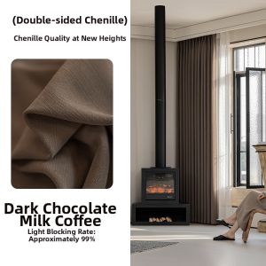 High-Quality Both-Sides Creamy Style Chenille Blackout Curtains for Living Room Bedroom