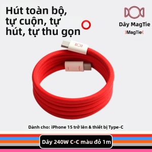 Candysign | Cáp Sạc Tự Cuộn Từ Tính Candysign MagTie 240WChip E-Marker Type-C Sạc Nhanh Laptop Gaming MacBook iPhone 15