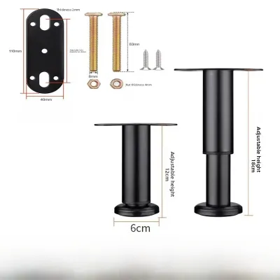 Adjustable Bed Frame Support Legs Iron Bed Board Feet Strengthening Column Bracket Bed Frame Support Rods Bedroom Furniture