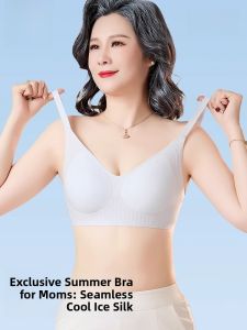 miiow | MiiOW Maternity Seamless Ice Silk Bra No Steel Ring Underwear For Mothers Reduces Side Breast Summer Cool Sensation Large Size