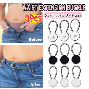 Ellebreen 3Pcs/pack Adjustable Metal Jeans Button Spring Elastic Waist Extender for Pants/Skirt